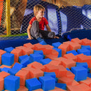 Foam Pit Cubes, 24 PCS 5 Inches Gymnastics Foam Blocks Trampoline Blocks, Multi-Sport Protective Padding for Freerunning, Trampoline, Parkour, Skate Parks & BMX - Dark Blue & Orange by TinyTreasures Baby Boutique