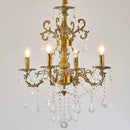 Vintage 4 Arms Crystal Chandelier Candle Light Fixture for Dining Room Living Room Bedroom Hallway Entryway Antique Gold Finish (23"-4 Lights) by CozyNest Decor