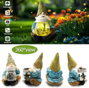 Solar Firefly Jar Gnome Waterproof- Large Garden Gnome Funny Solar Outdoor LED Lights Resin Statues 10.6" Lantern Figurines Decorations Birthday Gifts for Mom Women - Unique Housewarming Gifts by CozyNest Decor