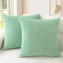 CaliTime Throw Pillow Covers Decorative 24 X 24 Inches Pack of 2 Cozy Chenille Cushion Cases for Couch Sofa Bed Living Room Home Grey Green by CozyNest Decor