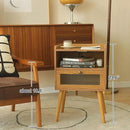 AWASEN Mid Century Nightstand with Charging Station, Modern Bedside Table with Glass Decorative Drawer, Small End Side Table with 2 Tiers Storage for Bedroom, Office and Small Space(Brown) by CozyNest Decor