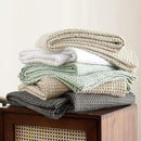 PHF Ultra Soft Waffle Weave Blanket Queen Size 90"x 90"- Washed Lightweight Breathable Cozy Woven Blanket for Bed - Aesthetic Decor for Couch Bedding Sofa Home Car - Khaki by CozyNest Decor