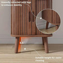 Alohappy Fluted End Table Set of 2, Mid Century Modern Nightstand with Sliding Tambour Door, Curved Round Edge Wood Bedside Table for Bedroom, Side Tables with Storage for Living Room, Walnut by CozyNest Decor