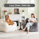 Hobestluk Bean Bag Chair for Adult Small Bean Bag Chairs with Arms Furry Beanbag Chair with Foam Filler Stuffed Bean Bag Sofa for Reading in Bedroom Living Room and Dorms(Grey) by CozyNest Decor