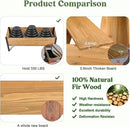 Wood Rectangular Garden Planter Box with Wheel Raised Garden Bed Outdoor,Planters for Outdoor Plants 37 * 13 * 15 Elevated Planter Box for Herbs Vegetables Flowers Outdoor Patio Deck Balcony by GreenHaven Gardens