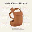 WildBird - Aerial Carrier - 7 to 45 lbs - for Moms, Dads & Caregivers - 100% Natural European Linen Fibers - Versatile & Adjustable - Small Size - Acadian Fabric by TinyTreasures Baby Boutique