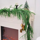 2PCS 9FT Christmas Garland Norfolk Pine Garland Real Touch Artificial Greenery Garland for Mantle Fireplace Table Indoor Outdoor Decor (Normal) by CozyNest Decor