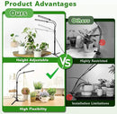 Grow Lights for Indoor Plants, Full Spectrum LED Tabletop Plant Lights for Indoor Growing, Dual-Head Gooseneck Plant Lamp with 5 Dimmable & Auto On/Off 4/8/12/18H Timer, Height Adjustable 9.8-25'' by GreenHaven Gardens