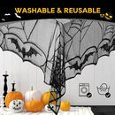 eZAKKA Halloween Table Cloth, Spider Web Table Cloth Black Tablecloth Lace Fabric Table Cloths Halloween Table Cover for Rectangle for Parties Gothic Spooky Home Decorations, 48x96 Inch by CozyNest Decor