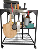 Stainless Steel 3-Tier Mobile Cart for Outdoor Grills & Pizza Ovens by CozyNest Decor