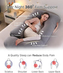 Pregnancy Pillow, Full Body Maternity Pillow 57 inch, with Removable Washable Cover - Sleep Support for Legs, Back, Neck, Shoulder, HIPS, Belly for Pregnent Women, Velvet Cover(Dark Grey) by TinyTreasures Baby Boutique