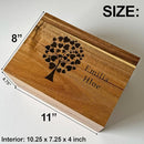 Life Tree Storage Box Personalized - Keep sake Box for Memories Large, Acacia Wood Decorative Chest, Custom Engraved Memory Boxes Bereavement, Memorial Keepsake Boxes, 11 x 8 x 4.75 in by TinyTreasures Baby Boutique