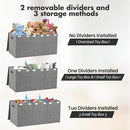 Extra Large Toy Box 167L, Sturdy Toy Storage Chest Organizer Bin Baskets with 2 Removable Divider for Boys, Girls, Kids, Nursery, Bedroom, Playroom, 35.5"x17" x17"(Linen Gray) by TinyTreasures Baby Boutique