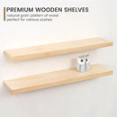 Fun Memories 36 Inch Floating Shelves for Wall, Deep Rustic Solid Pine Wood Wall Shelves for Storage - Farmhouse Wall Mounted with Heavy-Duty Metal Bracket, 36" W x 8" D, Set of 2,Unfinished by CozyNest Decor
