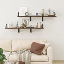 Heimlove Deep Floating Shelves for Wall, 12 Inch Deep Floating Shelves Set of 3, 16W x 12D Wood Wall Shelves, Wide Shelves with Metal Bracket for Living Room, Kitchen, Office, Bedroom - Rustic Brown by CozyNest Decor