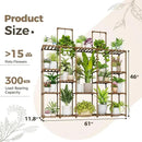 Bamworld Plant Shelf Large Plant Stand Indoor 62.2" Tall Outdoor Plant Holder Wood for Multiple Plants Hanging Plant Rack for Living Room Garden Balcony by GreenHaven Gardens