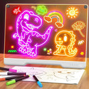 16-Inch Rechargeable Doodle Glow LED Note Board, 7-Color Light Modes, Neon Art Dry Erase Light Up Drawing Pad with Built-in Stand, Sketching Gift Toy for Kids/Girls/Teens, 5 Markers & Tracing Book by TinyTreasures Baby Boutique
