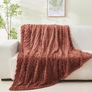 NEWCOSPLAY Super Soft Throw Blanket Coffee Premium Silky Flannel Fleece 3D Clouds Stylish Jacquard Lightweight Bed Blanket All Season Use 350GSM (Coffee, Throw(50"x60")) by CozyNest Decor