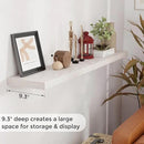 Floating Shelves 55 Inch Long, 55"W x 9"D Wall Shelf Invisible Bracket, 9 Inch Deep Floating Shelf for Wall, Rustic Wooden Shelves for Living Room, Kitchem, Bedroom, Brich Color, Set of 1 by CozyNest Decor