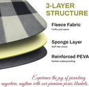 PortableAnd Picnic Blankets, 3 Layer Soft Fleece Blanket for Beach,Camping on Grass, Waterproof, Sandproof, Best Gift for Couple & Families, Black and Gray Checkered by TinyTreasures Baby Boutique