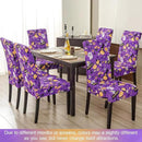 JQinHome Purple Halloween Chair Slipcover, Spider Web Chair Covers Set of 6, High Stretch Washable Chair Protector Cover for Dining Room, Kitchen,Home Party,Wedding Ceremony(Purple Candy,6PC) by CozyNest Decor