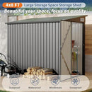 4x8 FT Metal Outdoor Lean to Storage Shed, Lean to Garden Shed Utility Tool Shed, Heavy-Duty Outdoor Metal Wall Side Storage Sheds by GreenHaven Gardens