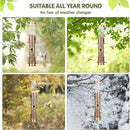 MIXXIDEA 2PK Metal Wild Bird Feeder Squirrel Proof Bird Feeders for Outside Hanging 6 Port Tube Bird Feeder Transparent Finch Feeder with Steel Hanger (Bronze) by CozyNest Decor