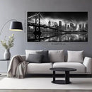 Brooklyn Bridge Canvas Wall Art for Bedroom Black and White City Wall Decor for Living Room Office Wall Art Decor 24 x 48 Inch by CozyNest Decor