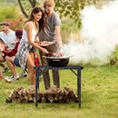 Folding Grill Table, Aluminum Camping Table Adjustable Height Max 27.5" Picnic Table Outdoor Table, Lightweight, Portable Handle for Travel Cooking BBQ Picnic, 22.8" x 16", Black by GreenHaven Gardens