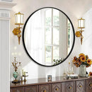Fabuday Black Round Mirror 39 Inch - Big Circle Wall Mirror for Bathroom, Living Room, Hallway, Entryway, Matte Aluminum Frame Large Circular Mirrors for Wall Decor by CozyNest Decor