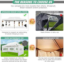 COBIZI 10x20 Pop Up Canopy Tent Heavy Duty with 6 Removable Sidewalls, Commercial Heavy Duty Pop Up Tent for Parties All Weather Waterproof and UV 50+ Wedding Tent with Roller Bag(Legs Upgraded) by GreenHaven Gardens