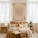 Damanse Floral Tapestry Wall Hanging Cute,Boho Wall Tapestry for Bedroom Aesthetic,Mandala Living Room Decor for Teen Girls (Flaxen, 70.9"x90.6") by CozyNest Decor