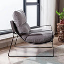 DUOMAY Modern Accent Arm Chair, Comfy Linen Lounge Lazy Chair with Metal Leg, Mid-Century Corner Chair for Living Room Bedroom Office Apartment, Grey by CozyNest Decor