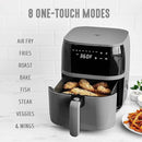 GreenLife Compact Electric Air Fryer Oven, 5.3 QT, PFAS-Free Ceramic Nonstick Drawer, 8 One Touch Digital Display, Easy View Window, Auto Shut-Off Timer, Dishwasher Safe Parts, 1500 Watts, Graphite by CozyNest Decor