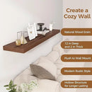 Floating Shelves 55 Inch Long, 12 Inch Deep Floating Shelves for Wall, Rustic Deep Wall Shelf for Fireplace Mantel, 55 x 12 Large Display Shelf for Living Room, Bedroom, Kitchen, Walnut Color, 1 Pack by CozyNest Decor