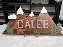 Personalized Name Sign, Mountain nursery decor, Layered Nursery baby name sign, Woodland nursery decor, Woodland theme nursery, Baby woodland nursery, Nursery name sign for boys gift/7 by TinyTreasures Baby Boutique