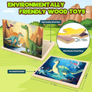 4 Packs Puzzles for Kids Ages 4-6, Wooden Dinosaur Puzzles for Toddlers Ages 2-4, Preschool Educational Dino Puzzles Boards Toys Gifts for 3 4 5 6 Boys Girls by TinyTreasures Baby Boutique