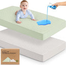 Waterproof Crib Mattress Protector Cover Fitted - 2-Pack Quiet Baby Crib Mattress Pad Sheets, 52" x 28" Soft Quilted Cotton Baby Sheet, Machine Washable, Easy Fit, Durable (Sage/Mavy) by TinyTreasures Baby Boutique