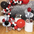 TONIFUL 4 Set Burgundy Red Black Silver Balloon Stand Centerpiece Table Decorations for Graduation Decoration 2025,Christmas Party Decoration,Halloween,New Year's Eve,Anniversary,Birthday Decorations by TinyTreasures Baby Boutique