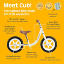 Retrospec Cub Toddler 12" Balance Bike, 18 Months - 3 Years Old, No Pedal Beginner Kids Bicycle for Girls & Boys, Flat-Free Tires, Adjustable Seat, & Durable Frame by TinyTreasures Baby Boutique