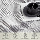 Amélie Home Chenille Knit Throw Blanket for Couch, Checkered Texture Decorative Soft Blanket for Sofa, Bed & Living Room, 50"x60", Grey & White by CozyNest Decor