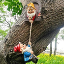 Elenon Climbing Gnomes Tree Faces Decor, Adorable Gnome Tree Hugger Fairy Garden Statue, Funny Peeker Sculpture Outdoor Yard Patio Art (2pcs) by CozyNest Decor