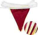 Burgundy Party Decorations Gold Maroon Beige Fabric Triangle Pennant Banner Garnet Flag Bunting Garland for Graduation Wedding Birthday Bridal Shower Bachelorette Anniversary Engagement Party Supplies by GreenHaven Gardens