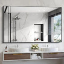 Black Bathroom Mirror, 48"X36" Rectangle Mirrors for Wall Metal Frame, Modern Vanity Wall Mirror for Bathroom Living Room, Entryway Hangs Horizontal or Vertical by CozyNest Decor
