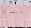 Lambs & Ivy Happy Jungle Pink/White Safari Nursery 5-Piece Crib Bedding Set by TinyTreasures Baby Boutique