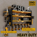 Power Tool Organizer Wall Mount with Charging Station 4 Layer 6 Slot Cordless Drill Holder with Angle Grinder Holder (Yellow) by GreenHaven Gardens