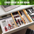 ANTOWIN Bamboo Drawer Dividers Organizers 16pcs, Expandable Drawer Separators Splitter, 17-22 inches Long Adjustable Spring-loaded Organizer for Large Utensil, Clothes, Tools Drawers (8+8) by CozyNest Decor