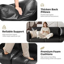 Faux Leather Oversized Accent Chair with Storage Deep Seat Single Sofa Large Reading Armchair for Living Room Bedroom Office Black by CozyNest Decor