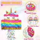 WERNNSAI Unicorn Cake Piñata Foldable - Unicorn Party Decorations Pink Girl Birthday Party Games Princess Pinata with Blindfold Bat and Tassels Happy Birthday Supplies for Kids Girls Classroom Game by TinyTreasures Baby Boutique