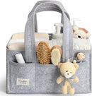 PeraBella Diaper Caddy Organizer with Handle, Baby Shower Gifts Basket Bag, Registry Search Must Haves Items, Nursery Storage Organizer for Newborn Girl Boy, Baby Bag Essentials, Car Diaper Caddy Cart by CozyNest Decor